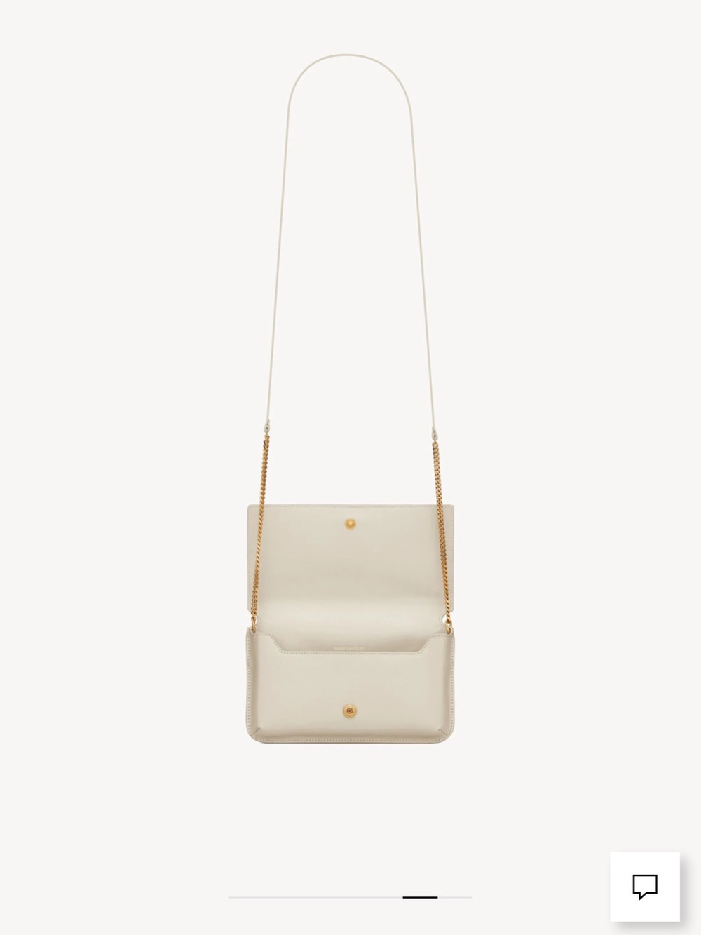 Saint Laurent White Leather Monogram Crossbody Bag with Gold Hardware - Picture 5 of 6